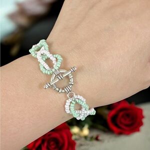 Elegant Silver and Pastel Bracelet